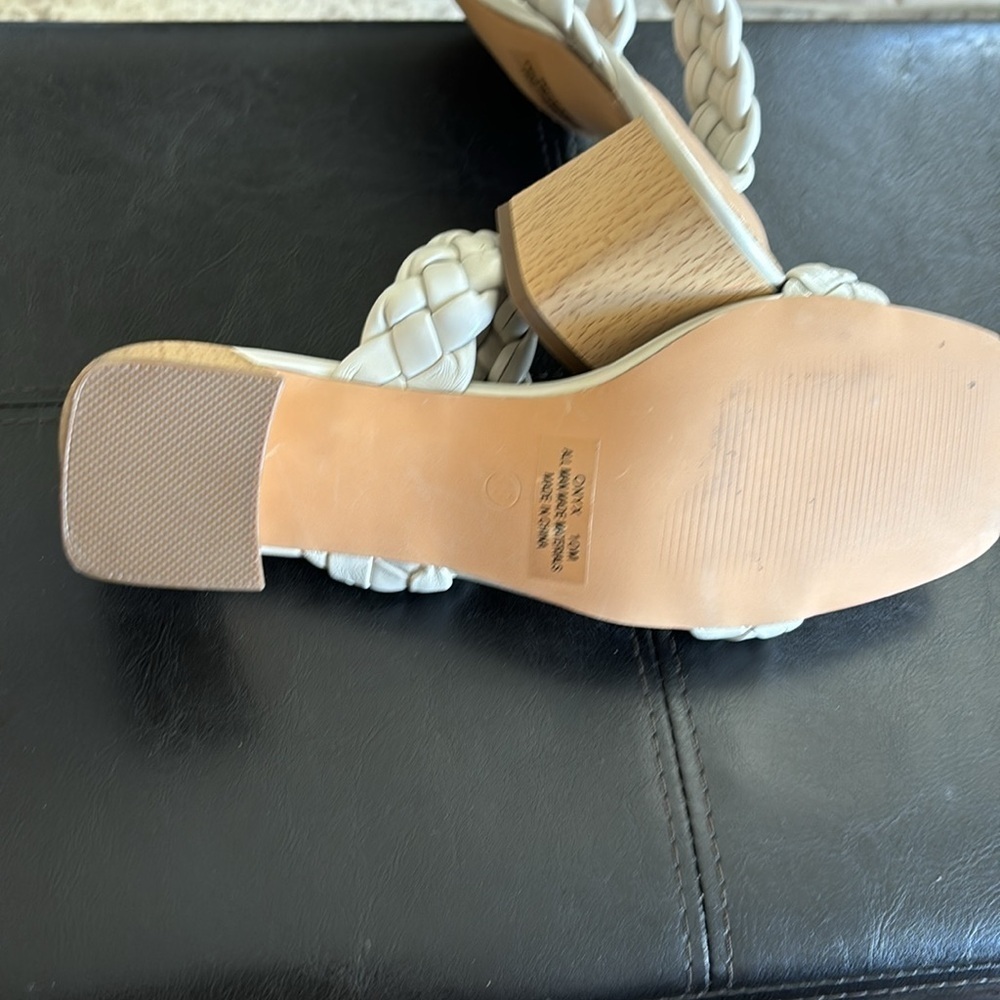 Sincerely Jules Onyx slip on braided heel sandals Size 10 NEW - Picture 7 of 9